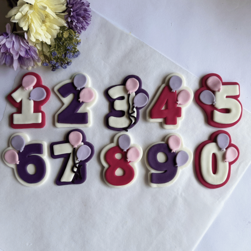Numbers with balloons