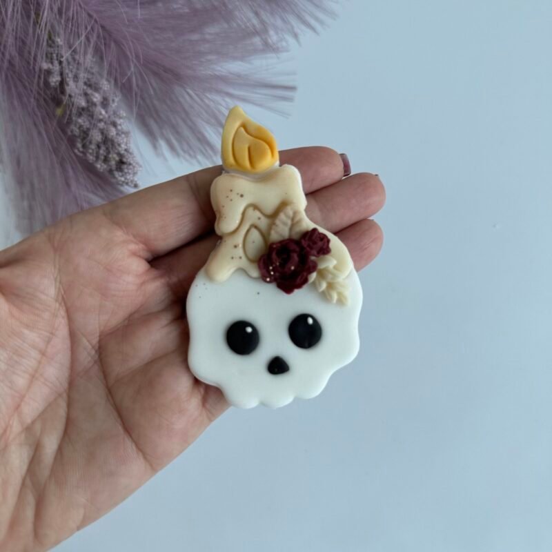 Halloween skull candle