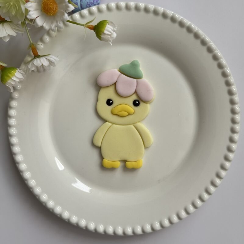 Cute duck with flower