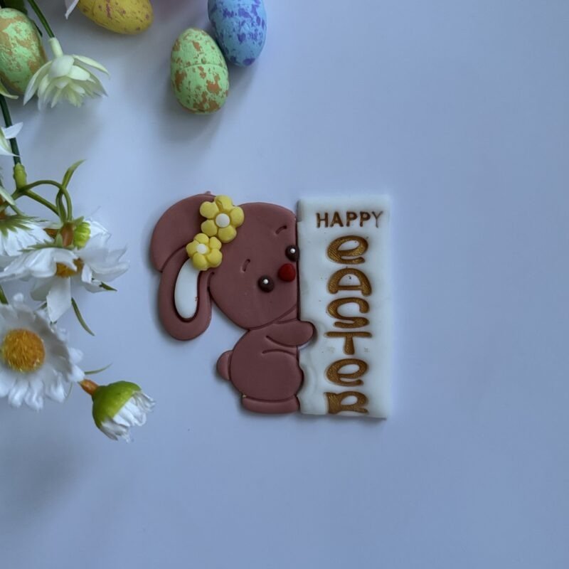 Cute bunny with sign