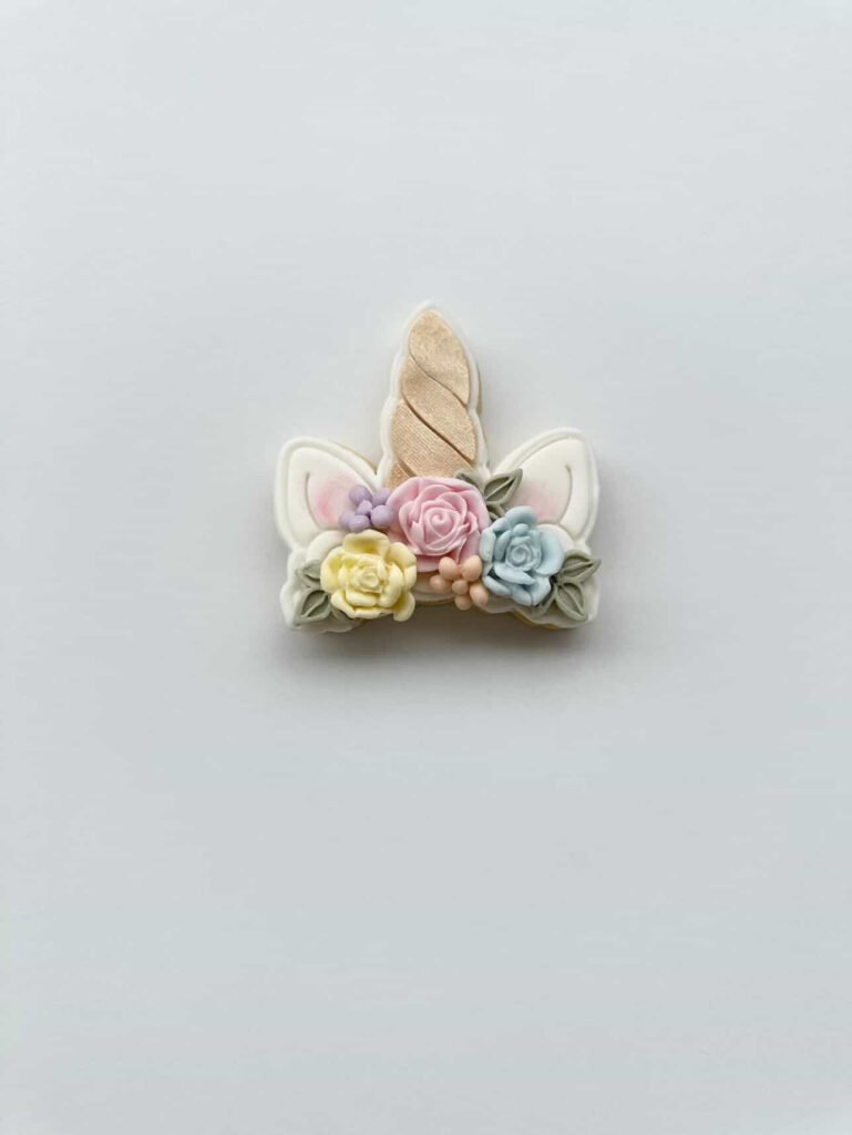 Unicorn horn with flowers
