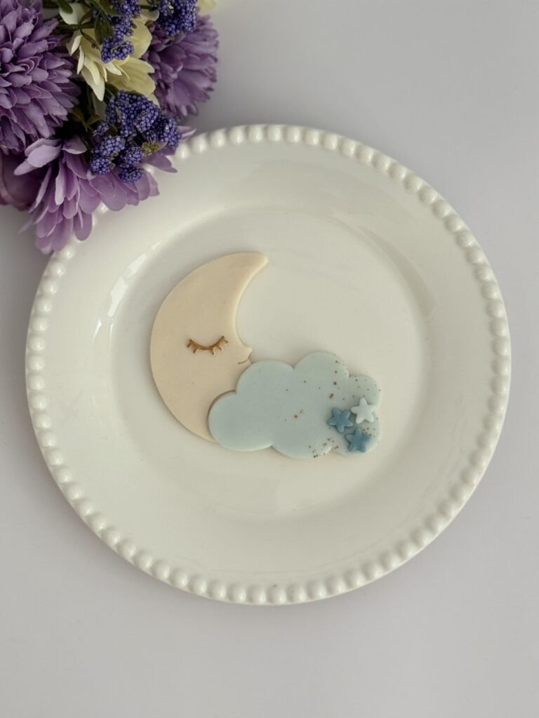 Half moon with cloud