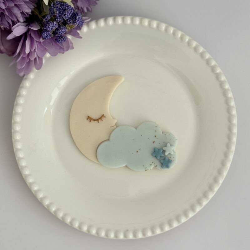 Half moon with cloud