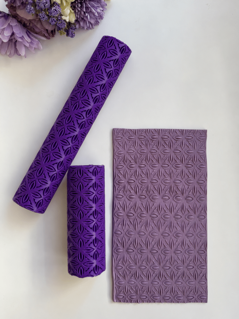 Floral tile rolling pin
